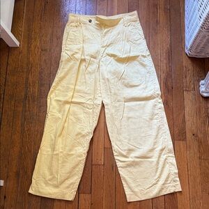 Butter yellow linen pants